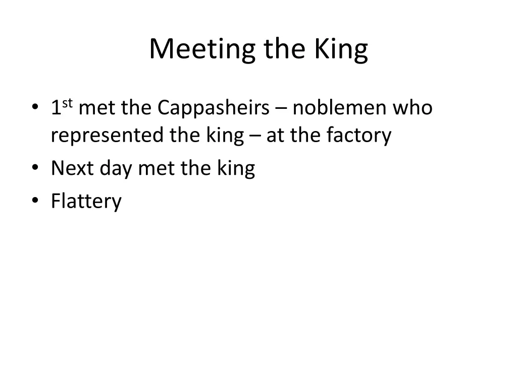 meeting the king