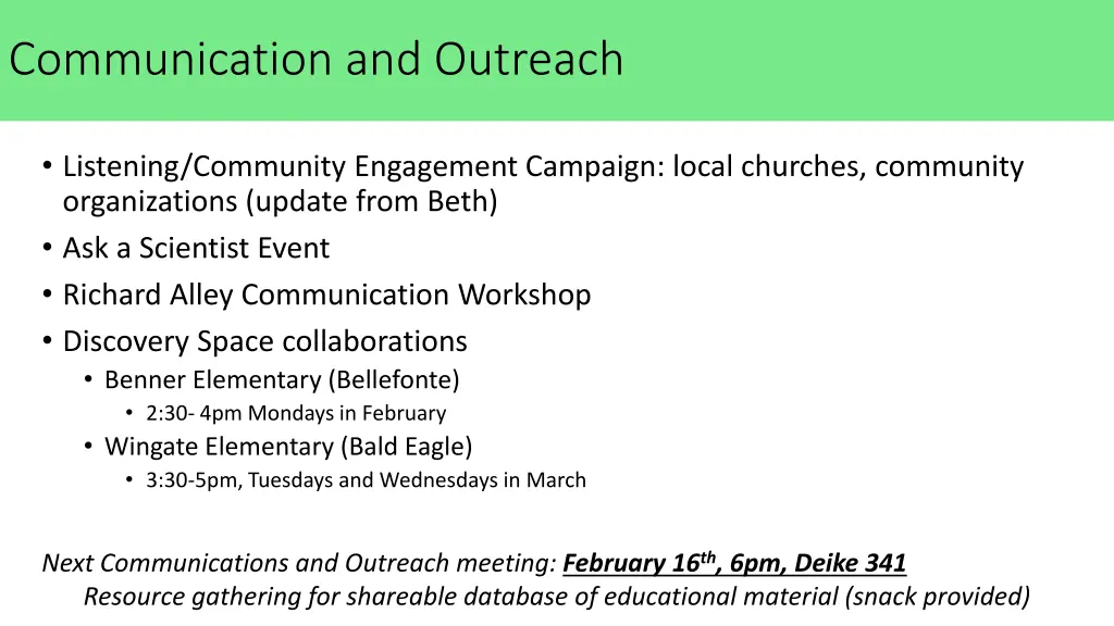 communication and outreach