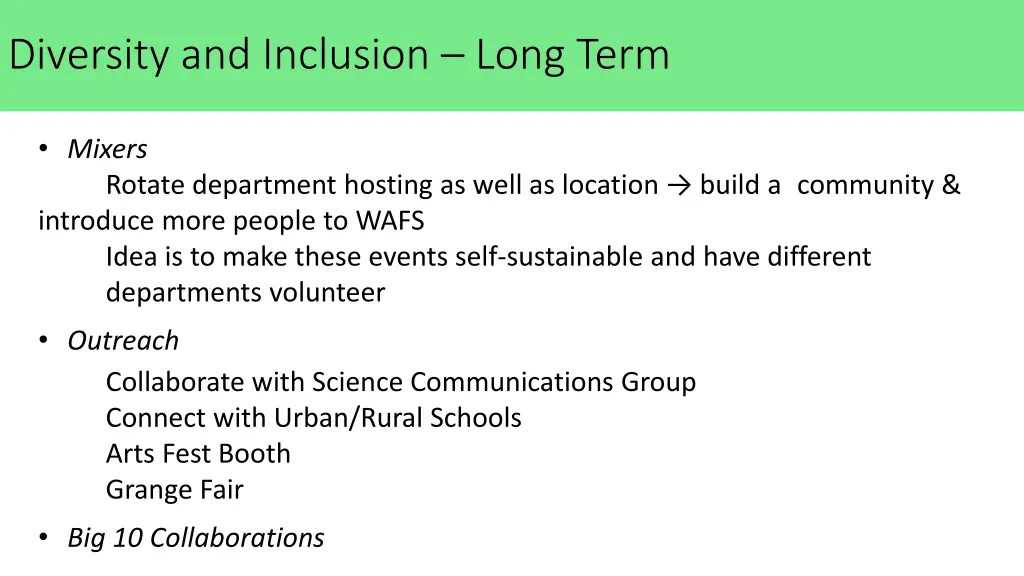 diversity and inclusion long term