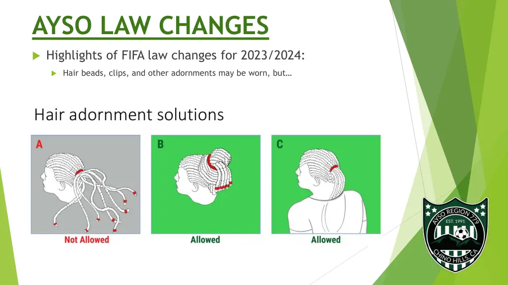 ayso law changes 2