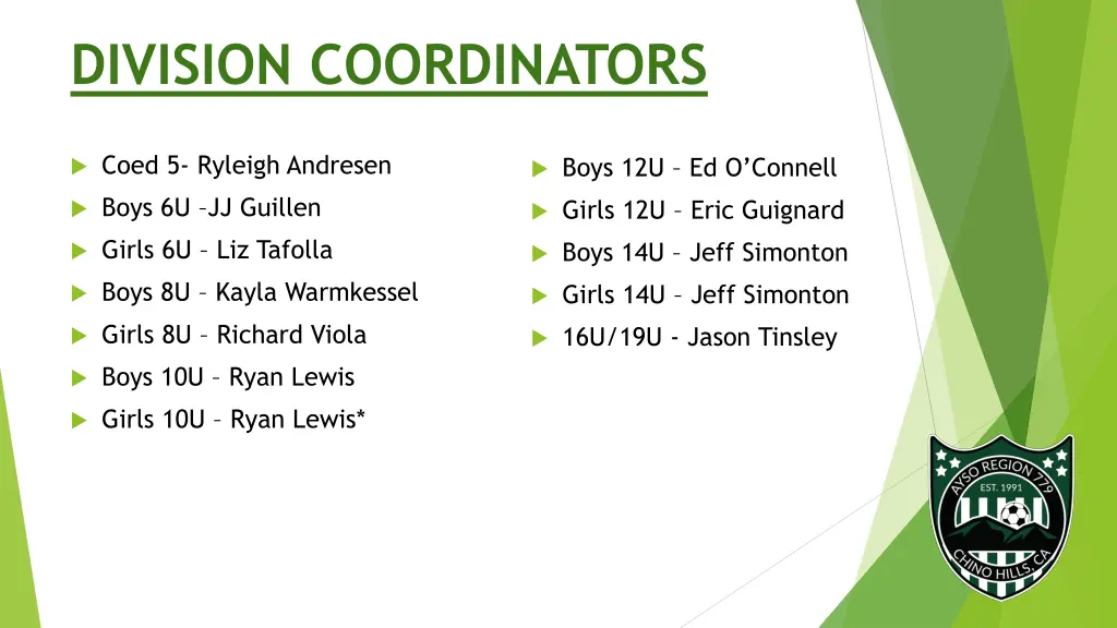 division coordinators