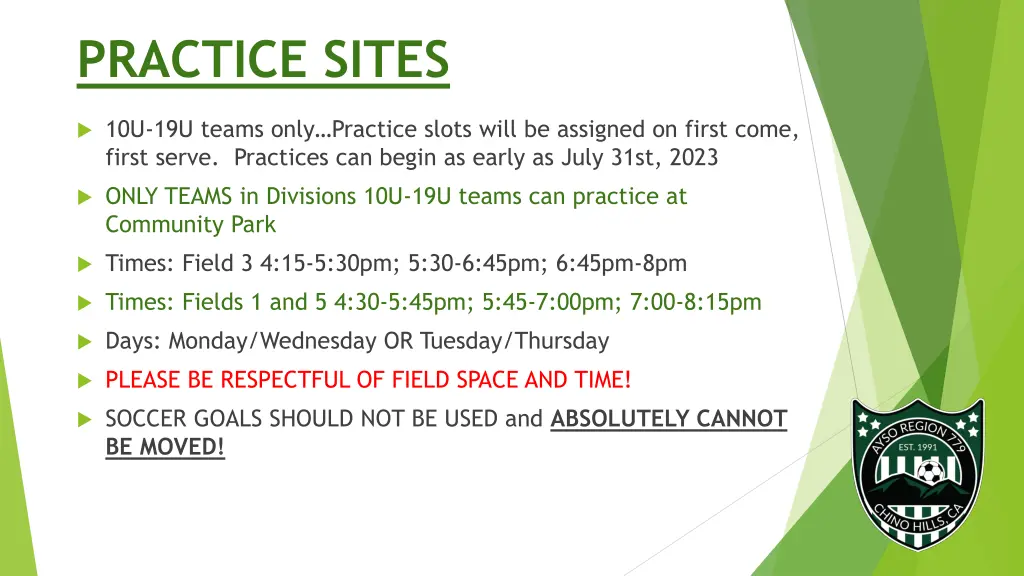 practice sites