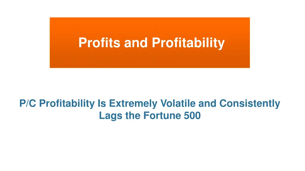 profits and profitability