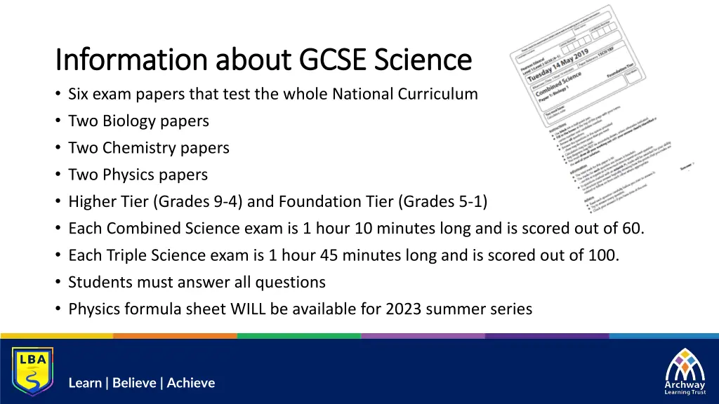 information about gcse science information about