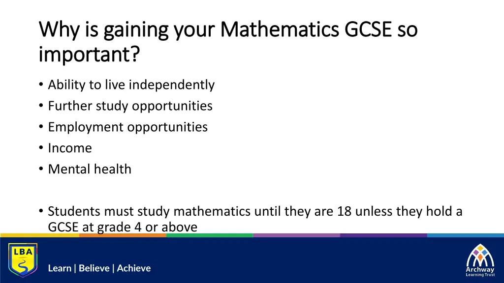 why is gaining your mathematics gcse
