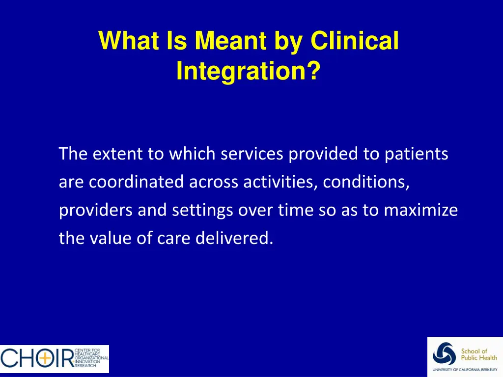 what is meant by clinical integration