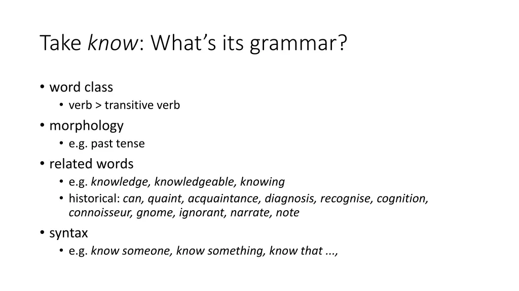 take know what s its grammar 1
