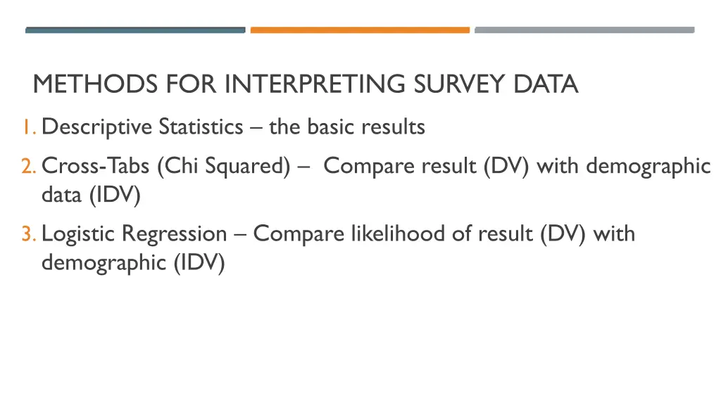 methods for interpreting survey data
