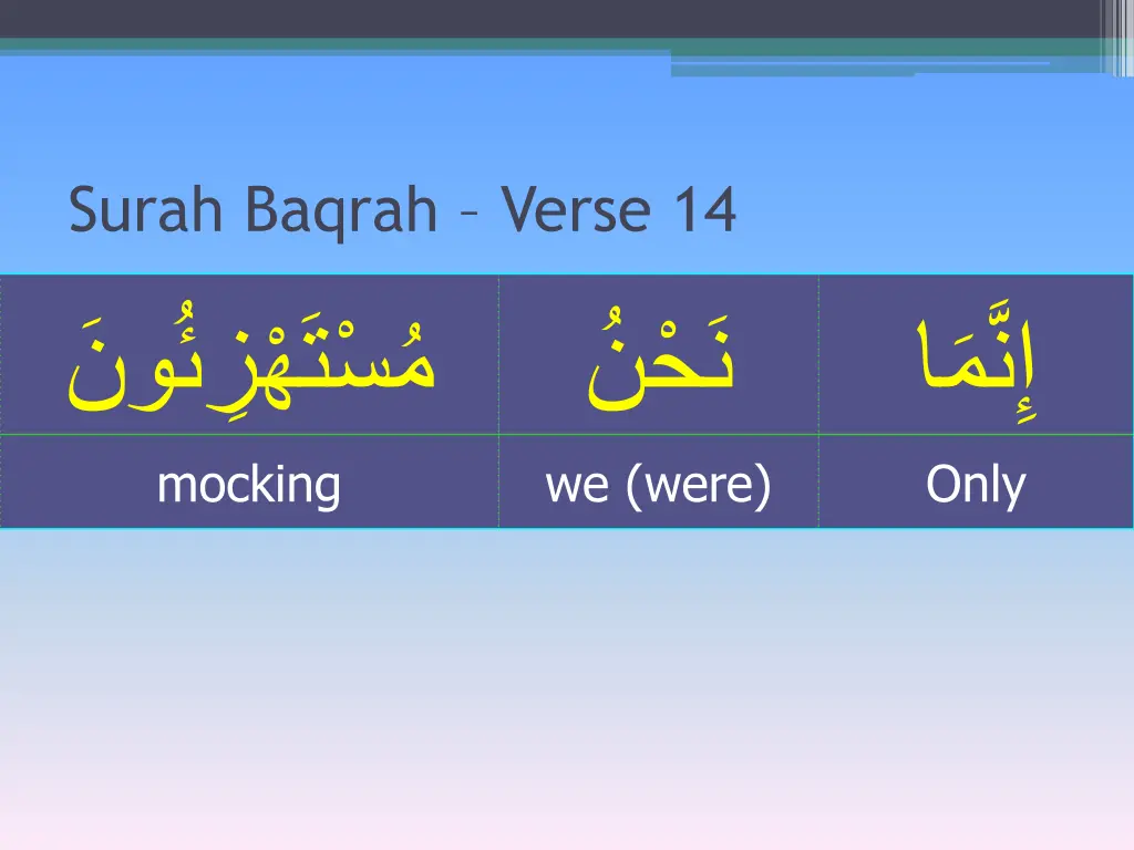 surah baqrah verse 14 mocking