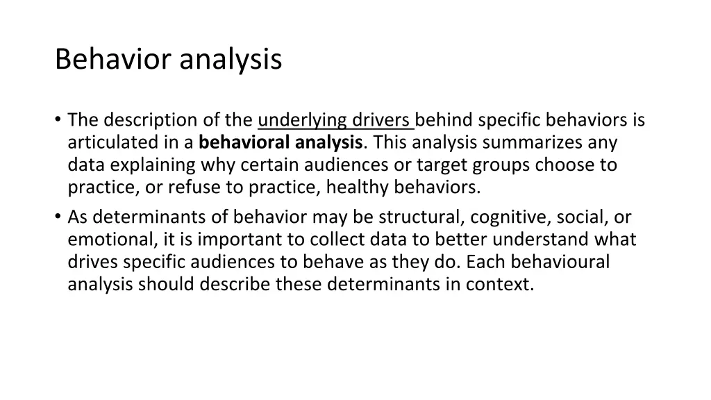 behavior analysis