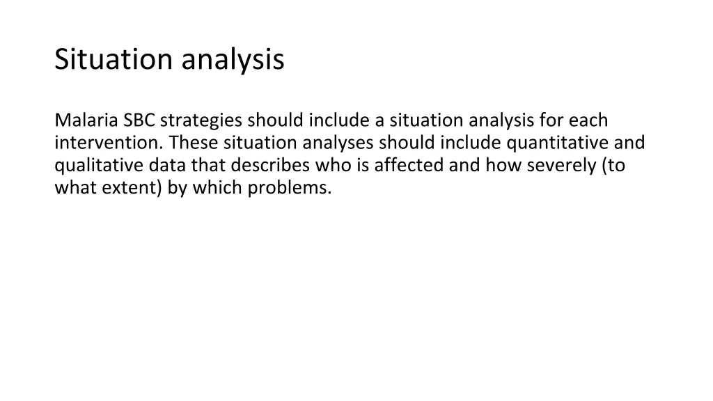 situation analysis