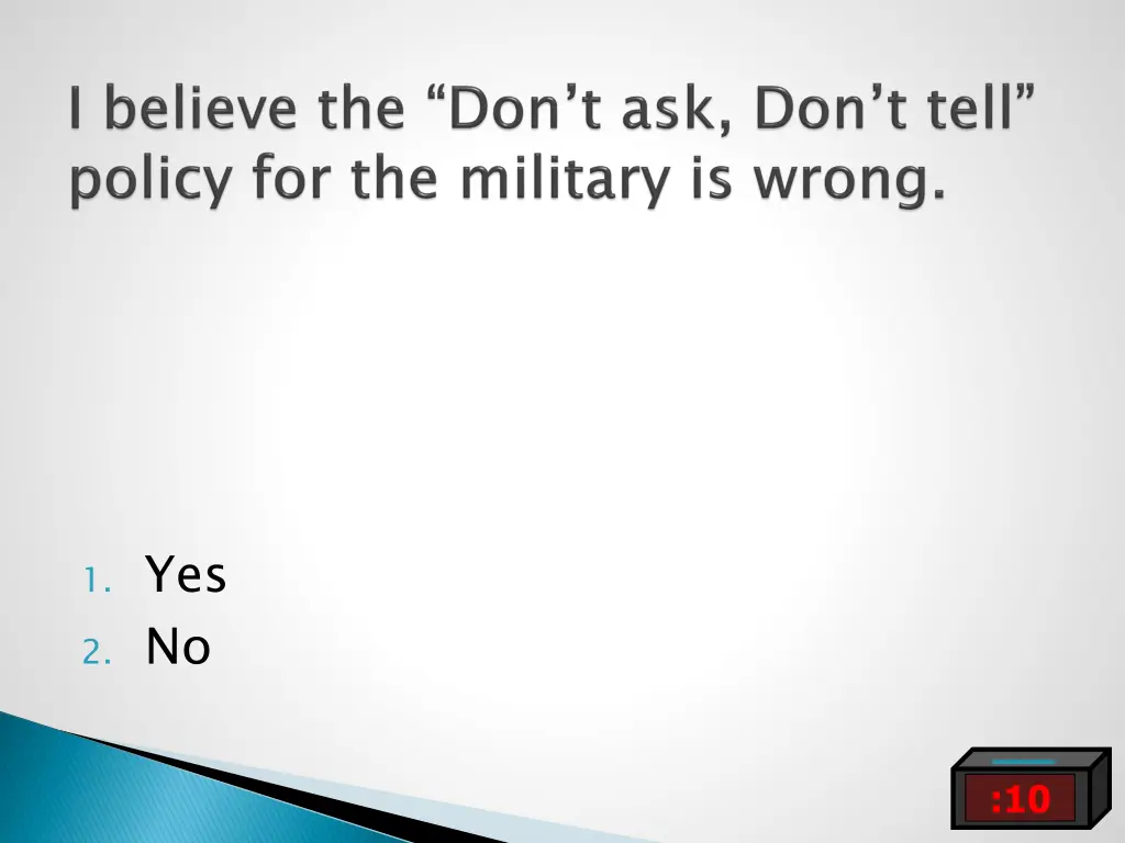 1 yes 2 no 2