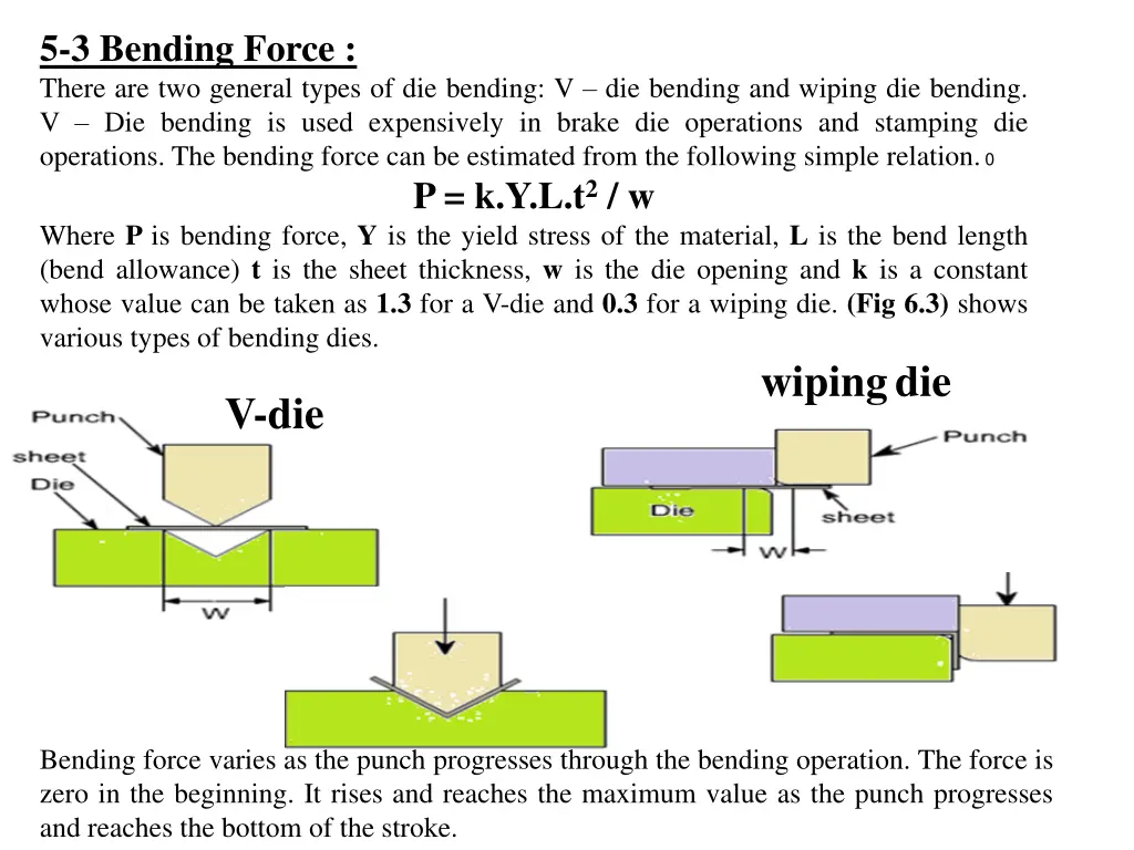 5 3 bending force there are two general types