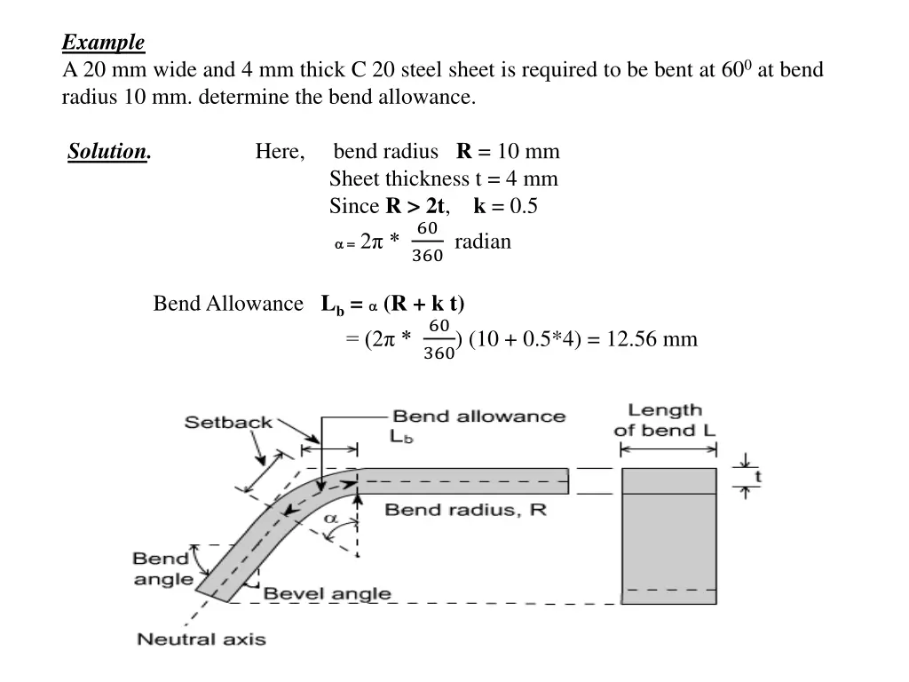 example a 20 mm wide and 4 mm thick c 20 steel