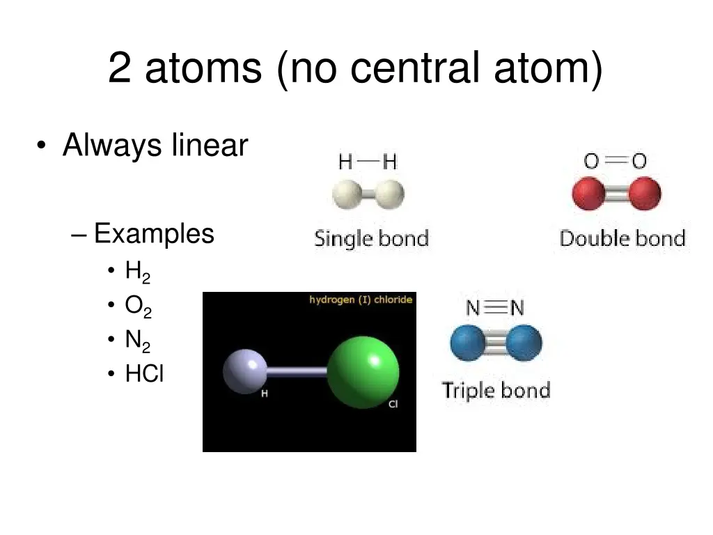2 atoms no central atom