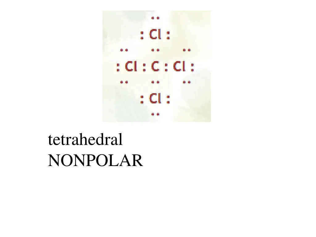 tetrahedral nonpolar