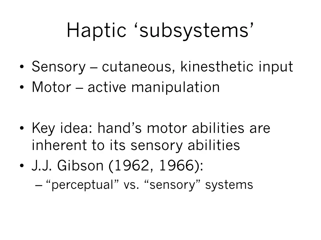haptic subsystems 1
