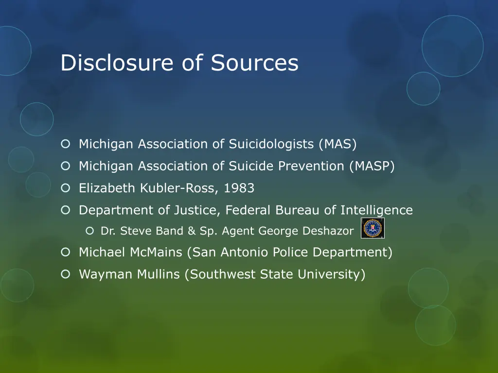 disclosure of sources