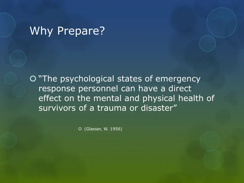 why prepare