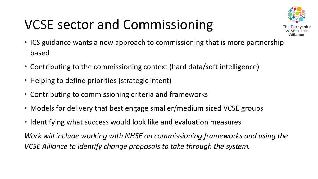 vcse sector and commissioning