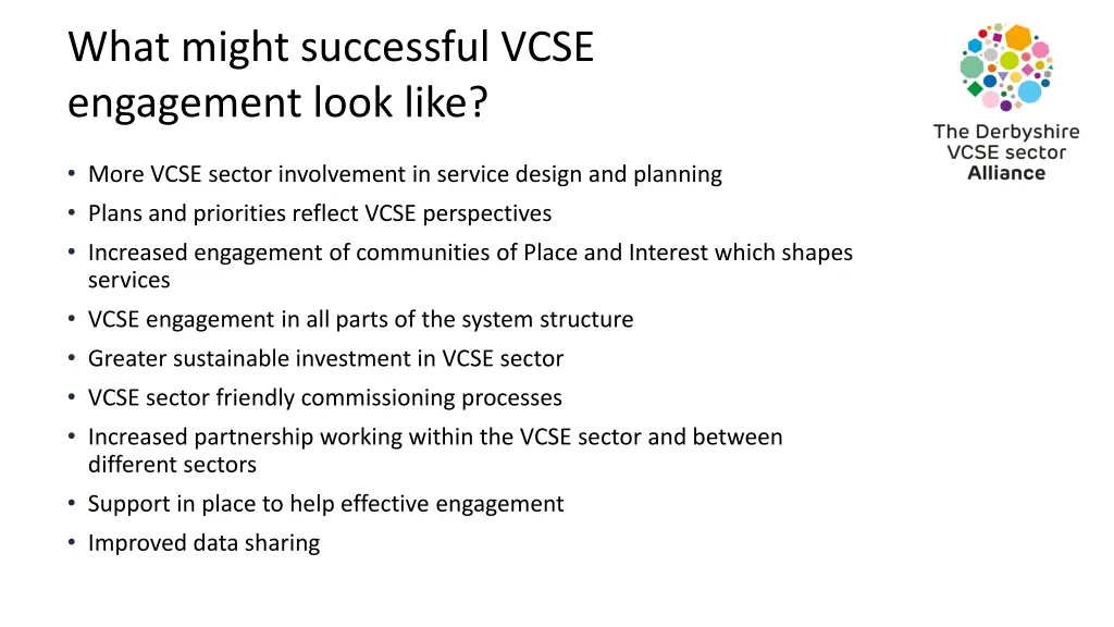 what might successful vcse engagement look like