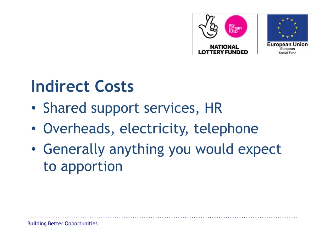 indirect costs shared support services