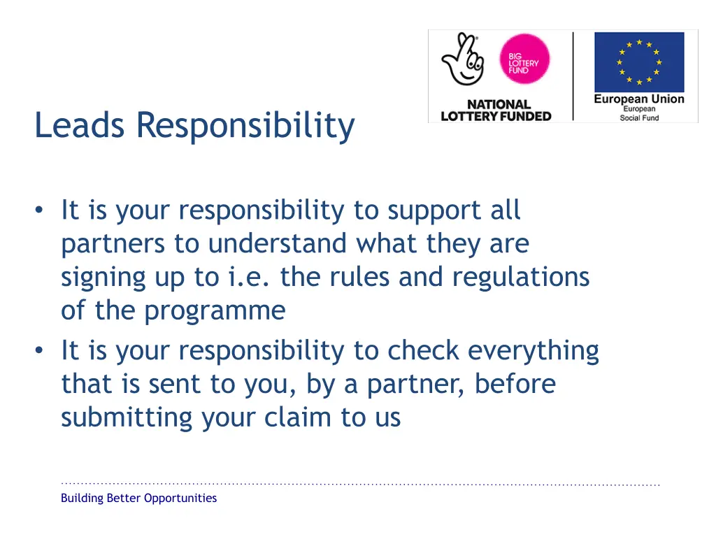 leads responsibility