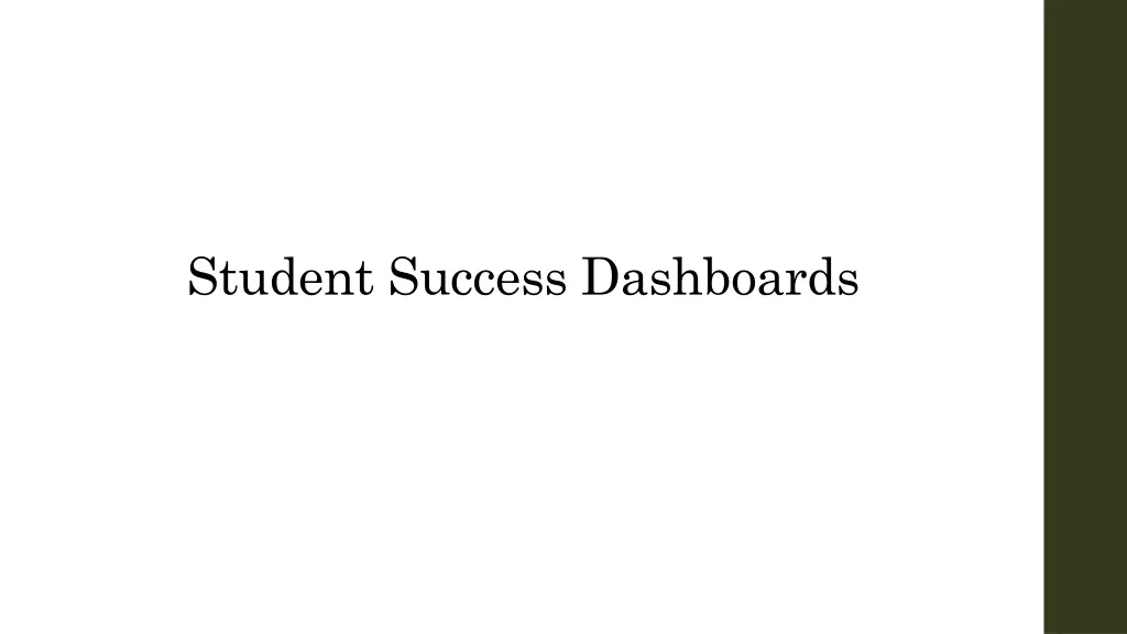 student success dashboards