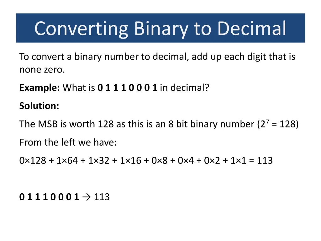 converting binary to decimal
