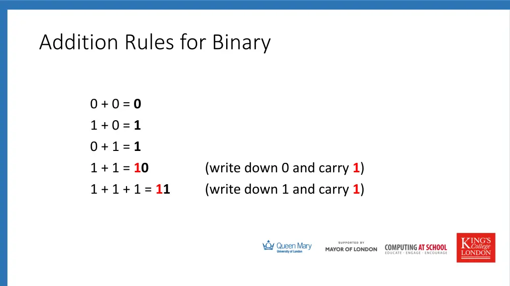 addition rules for binary