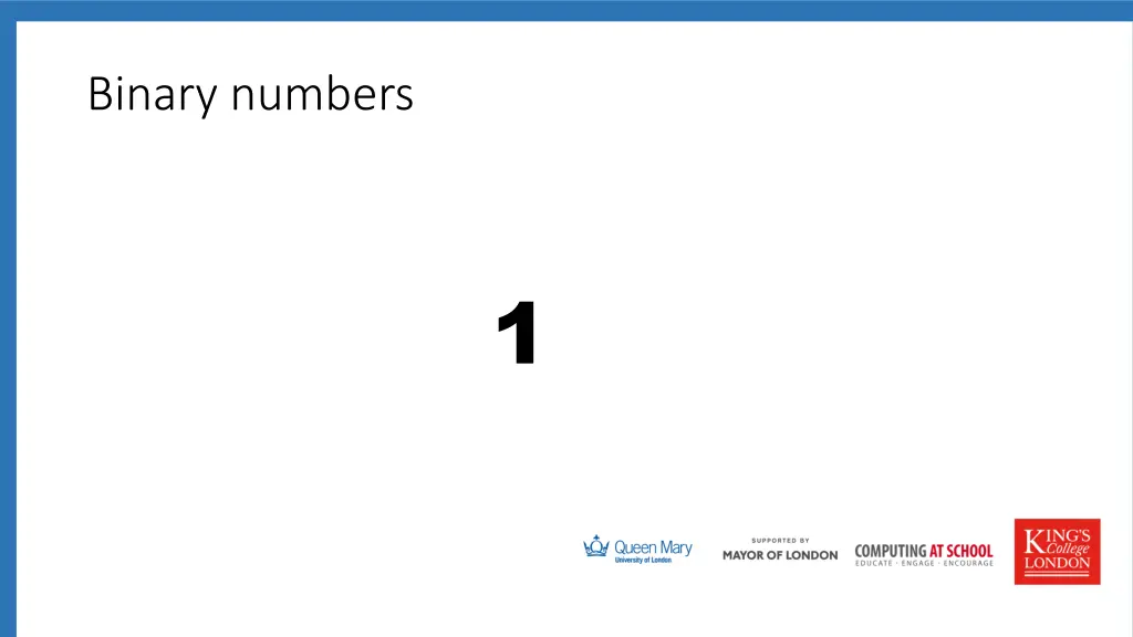 binary numbers 1
