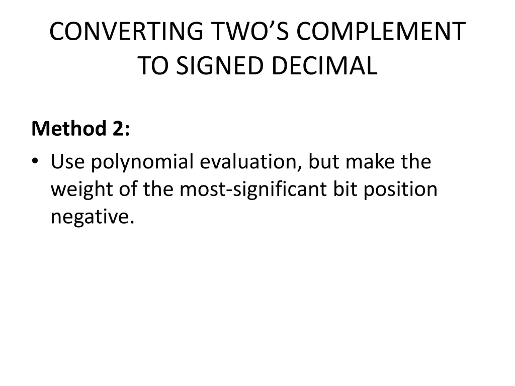 converting two s complement to signed decimal 2