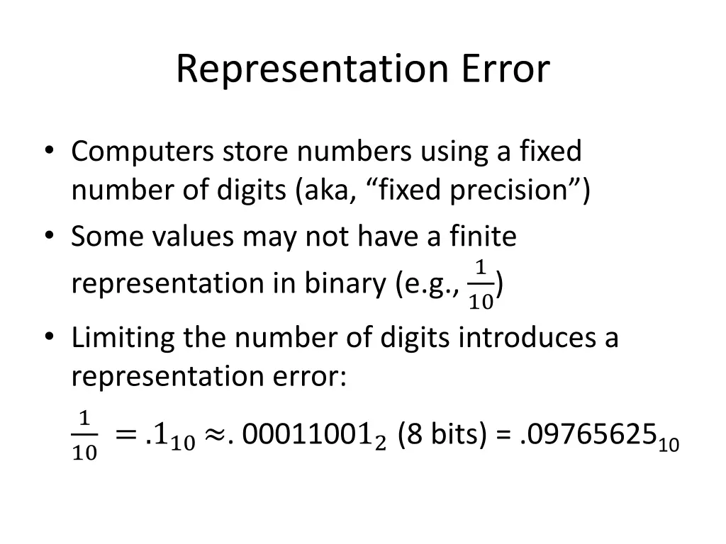 representation error
