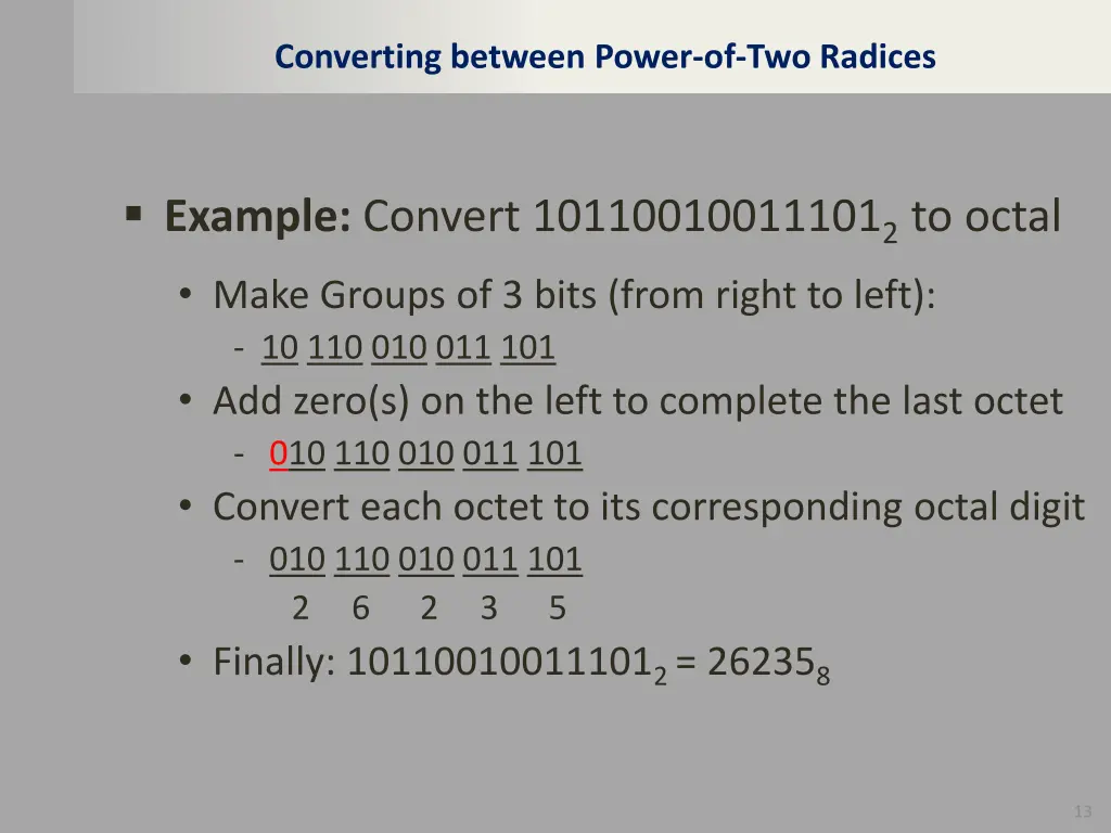 converting between power of two radices 1