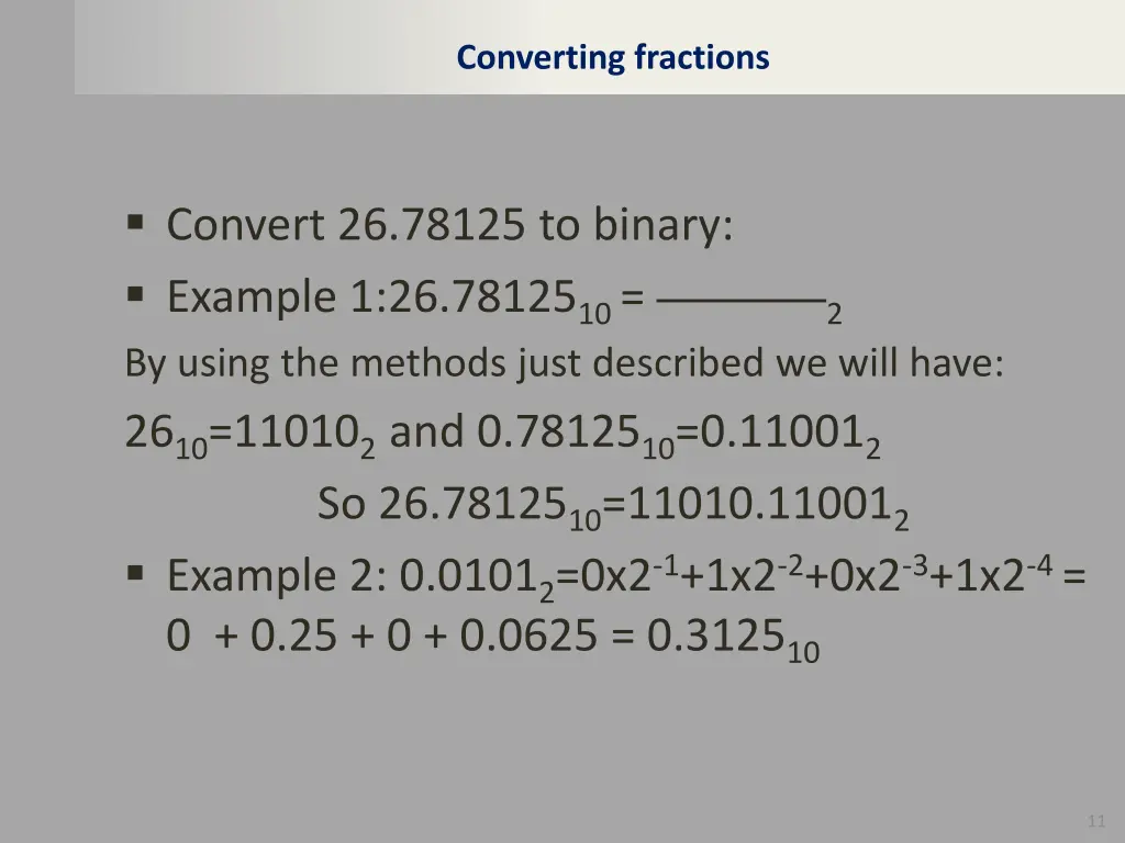 converting fractions 2