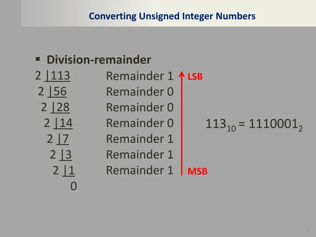 converting unsigned integer numbers