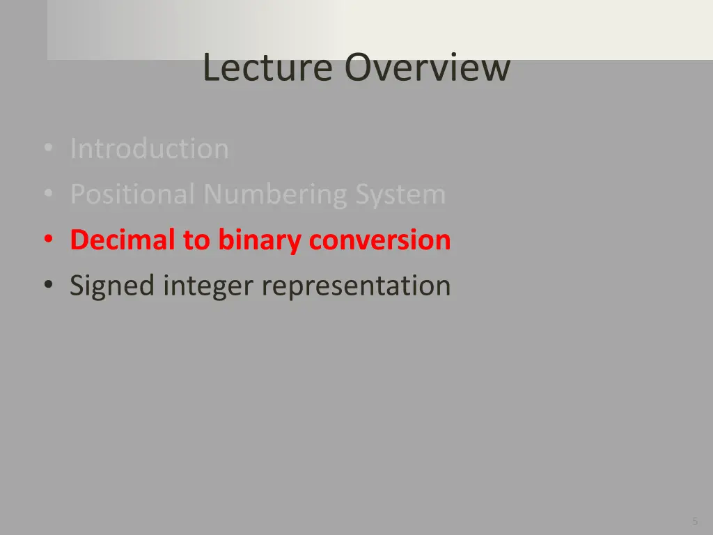 lecture overview 1
