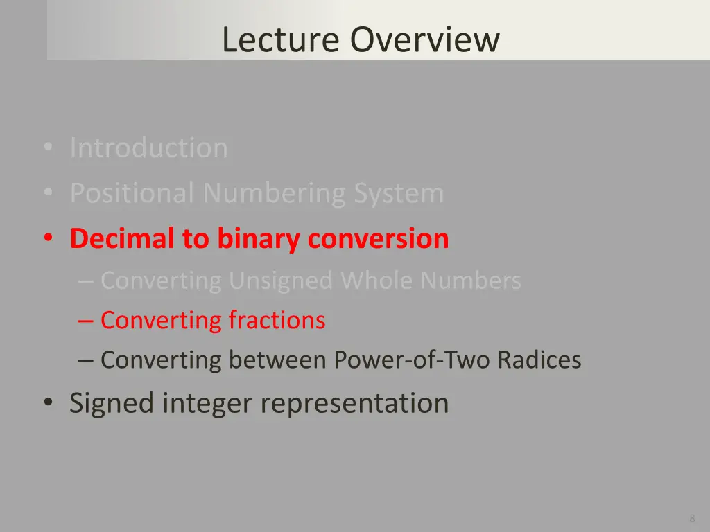 lecture overview 2