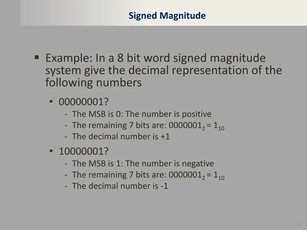 signed magnitude