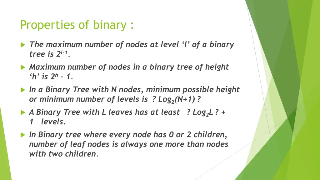 properties of binary