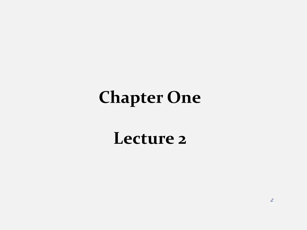 chapter one