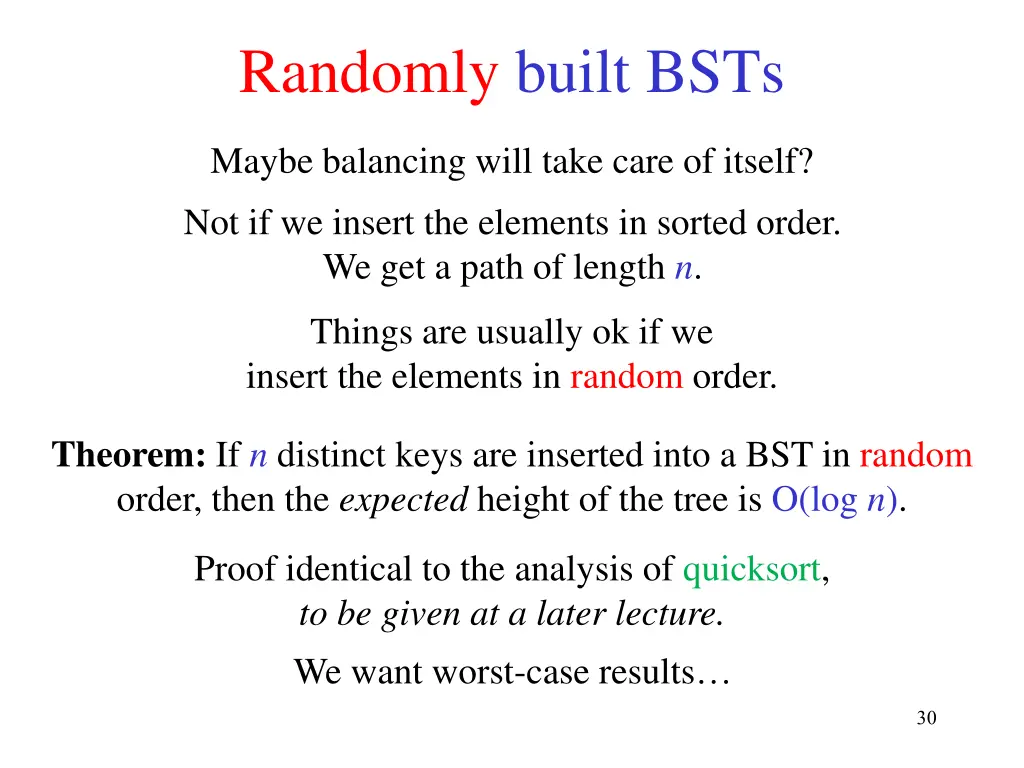 randomly built bsts