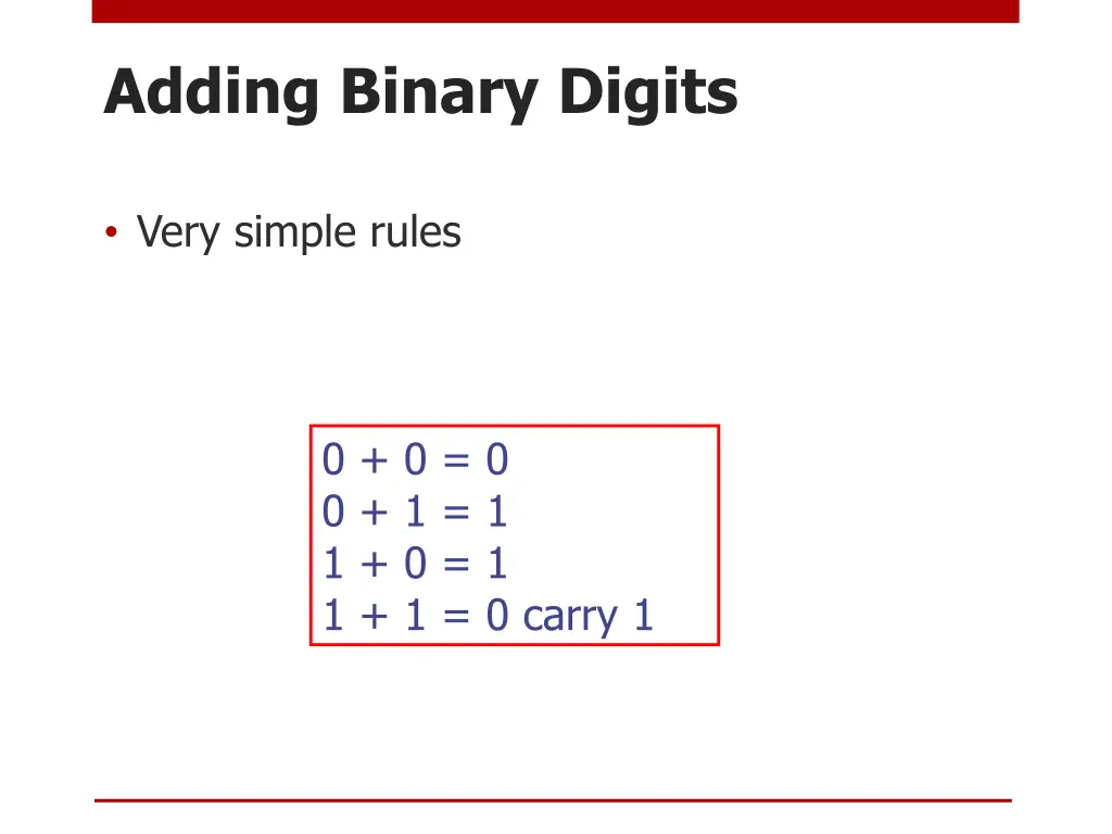adding binary digits