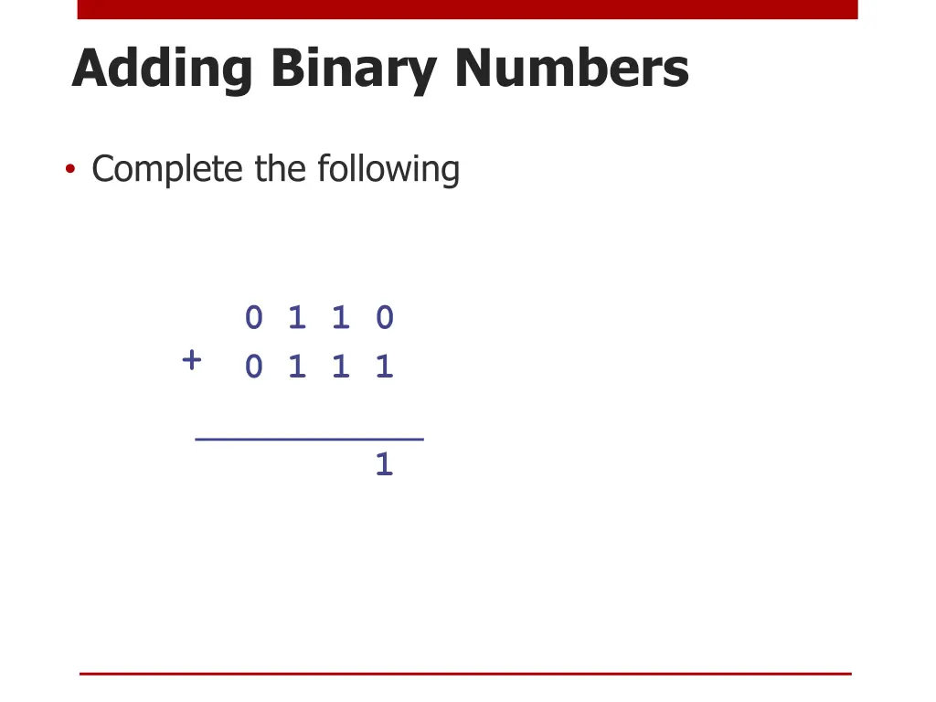 adding binary numbers 1