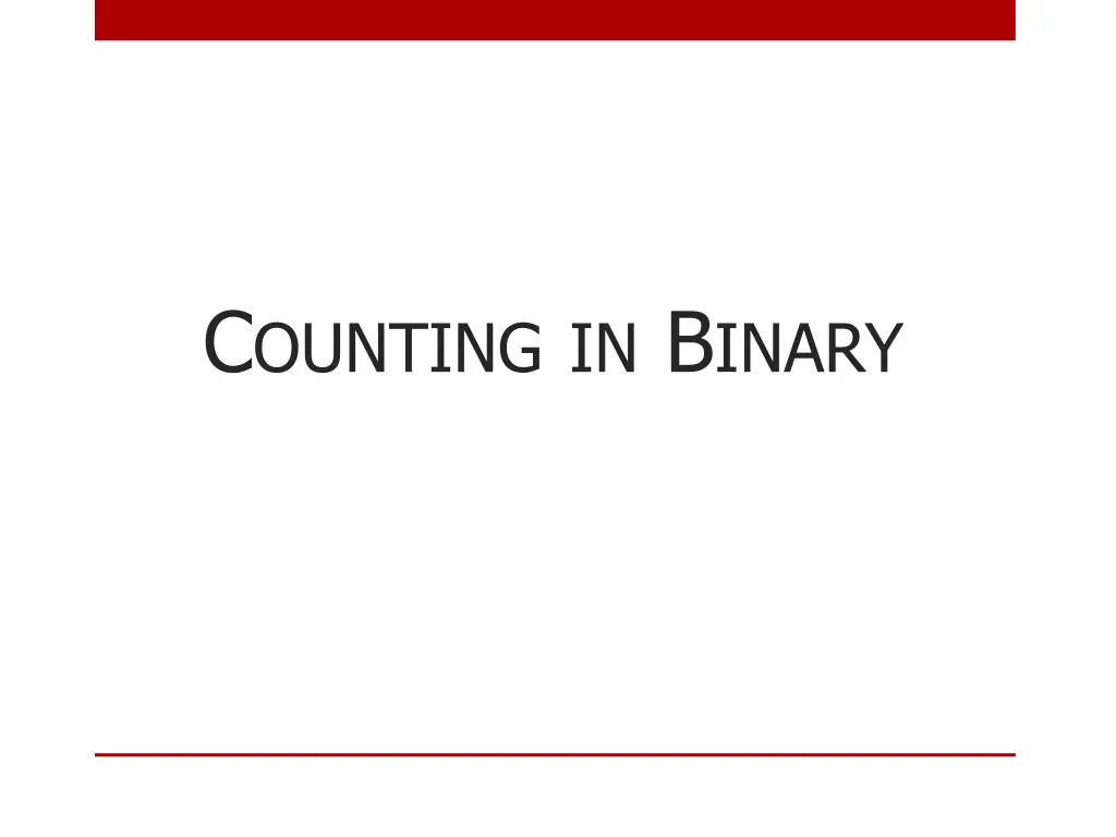 c ounting in b inary