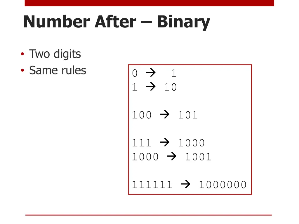 number after binary