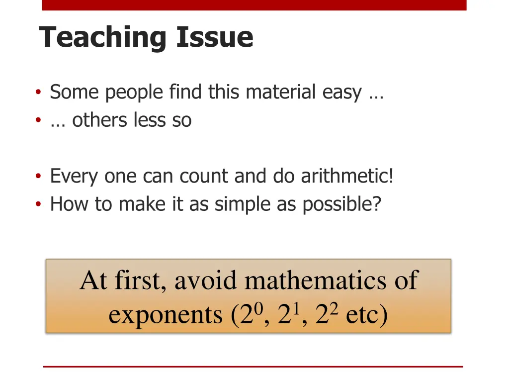 teaching issue