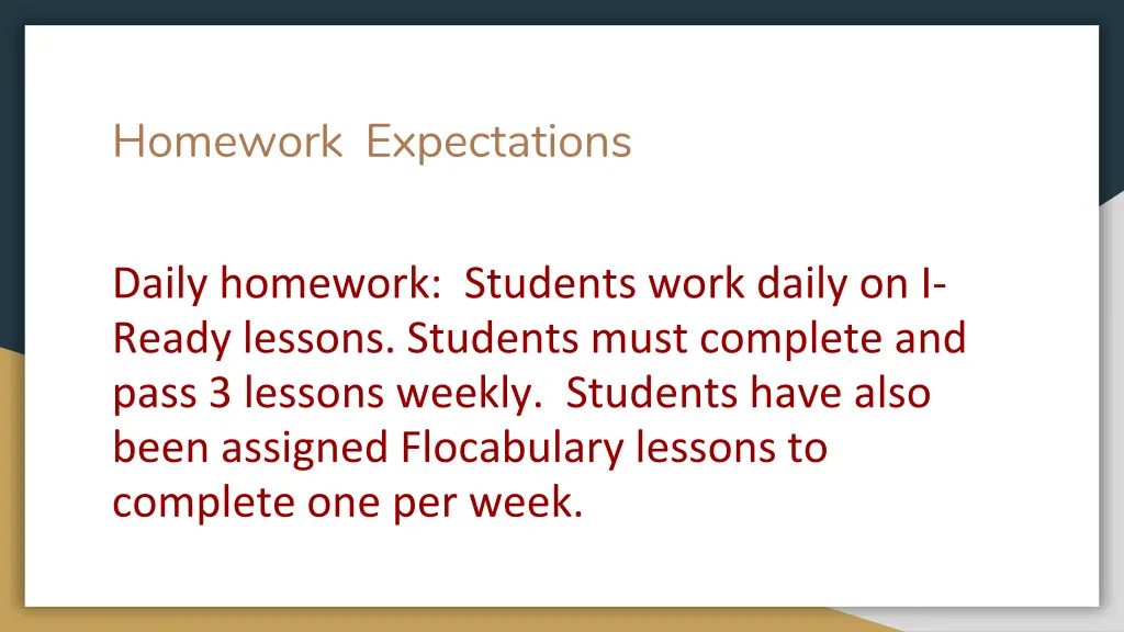 homework expectations