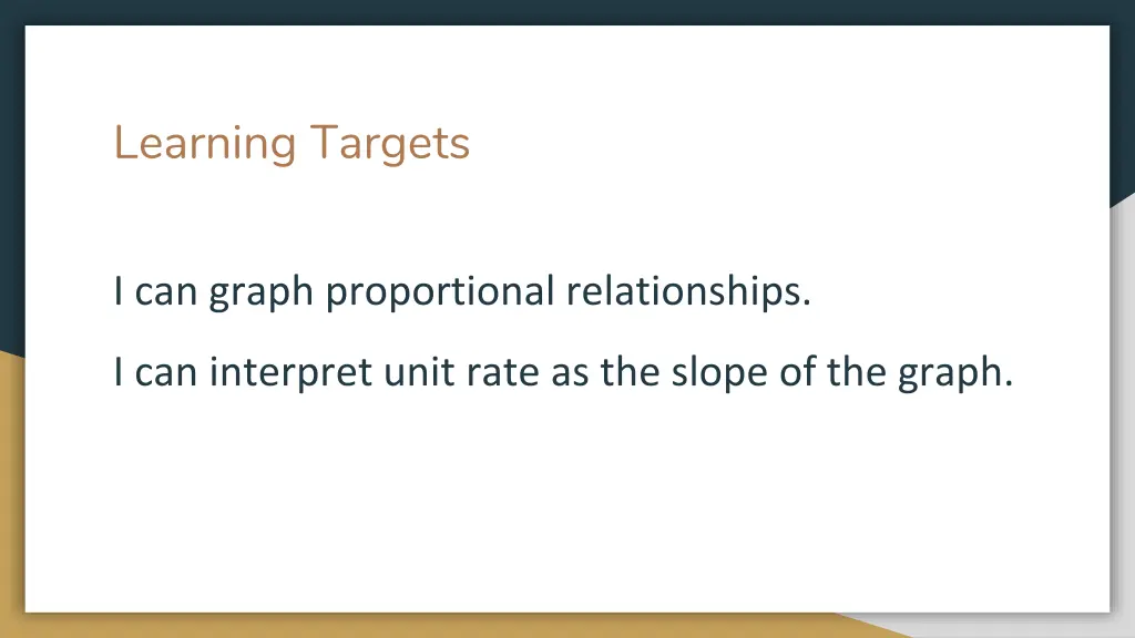 learning targets 1