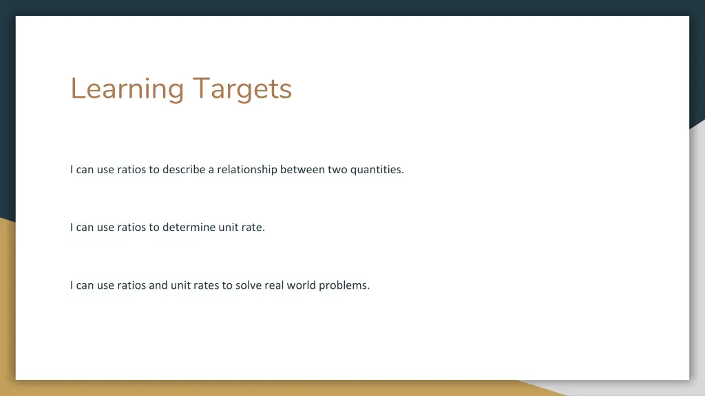 learning targets